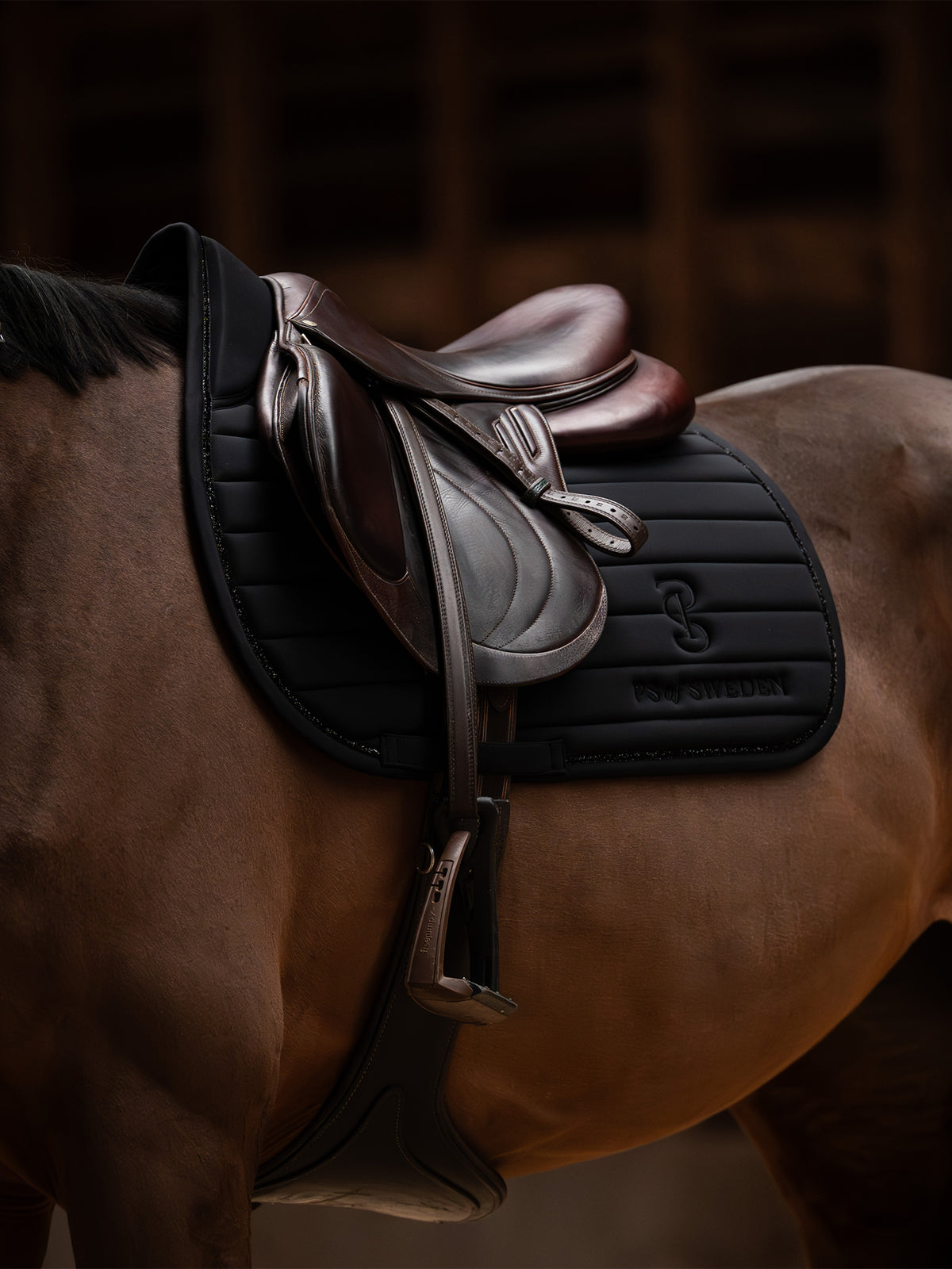 Stripe Jump Saddle Pad Black