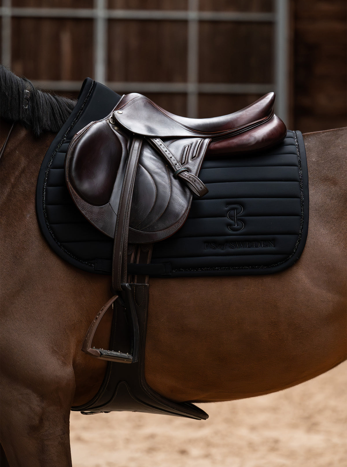Stripe Jump Saddle Pad Black