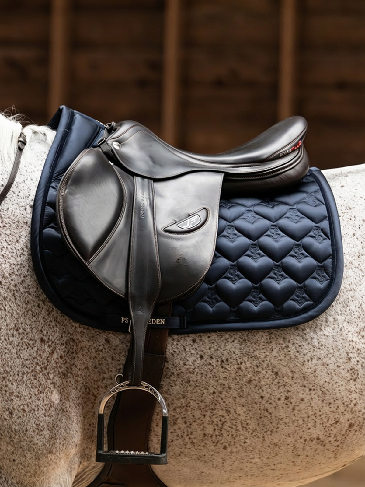 Saddle Pad Heart Jump Navy