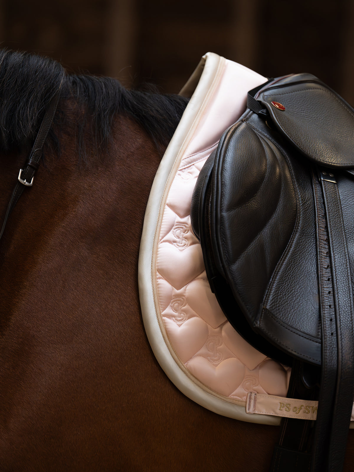 Saddle Pad Heart Jump Whipped Pink