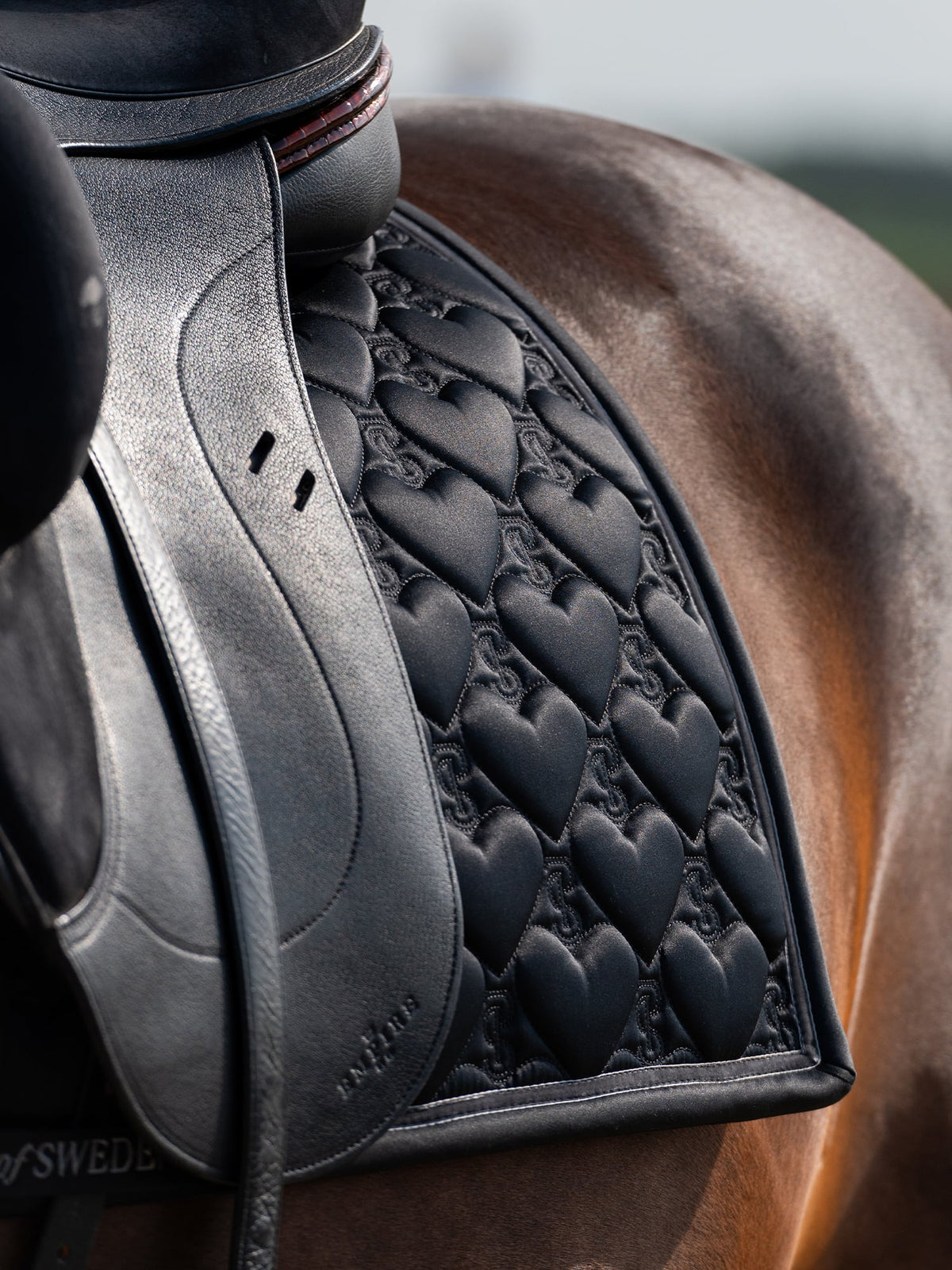 Saddle Pad Heart Dressage Black