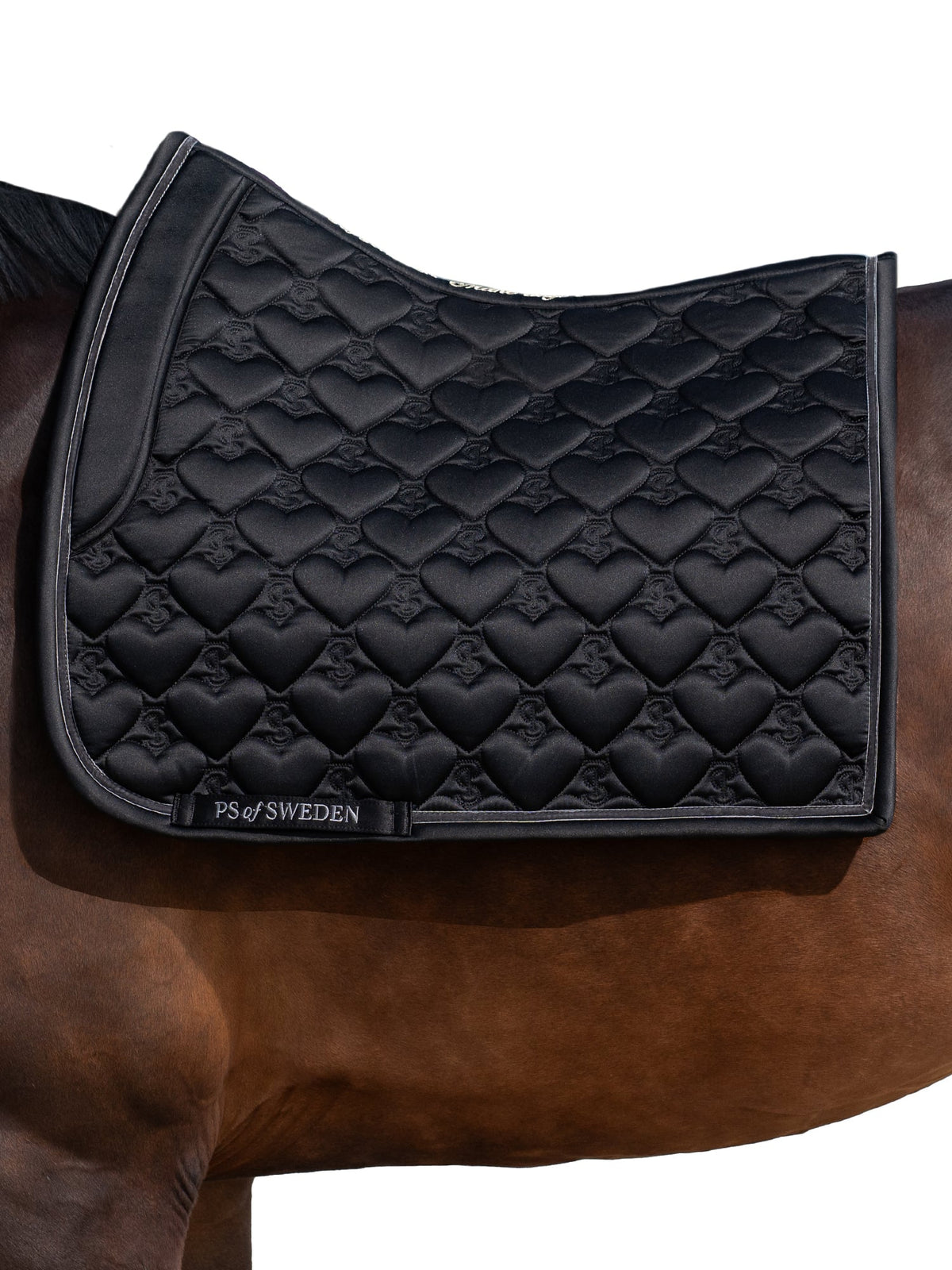 Saddle Pad Heart Dressage Black