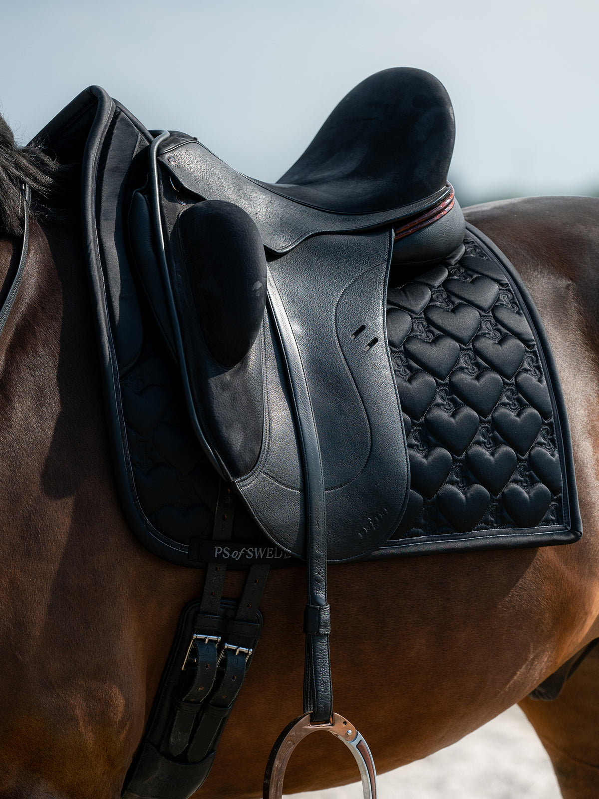 Saddle Pad Heart Dressage Black