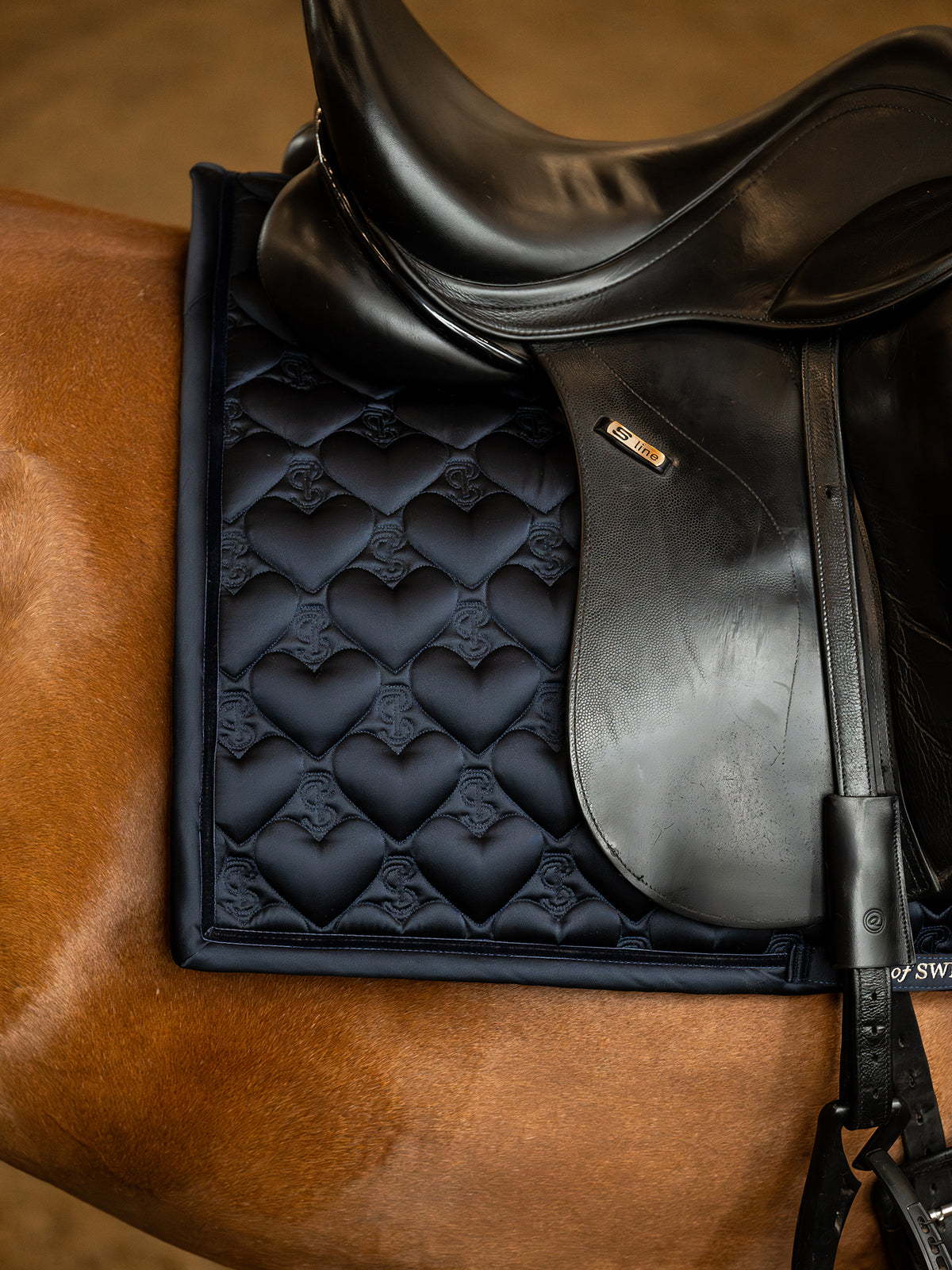 Saddle Pad Heart Dressage Navy