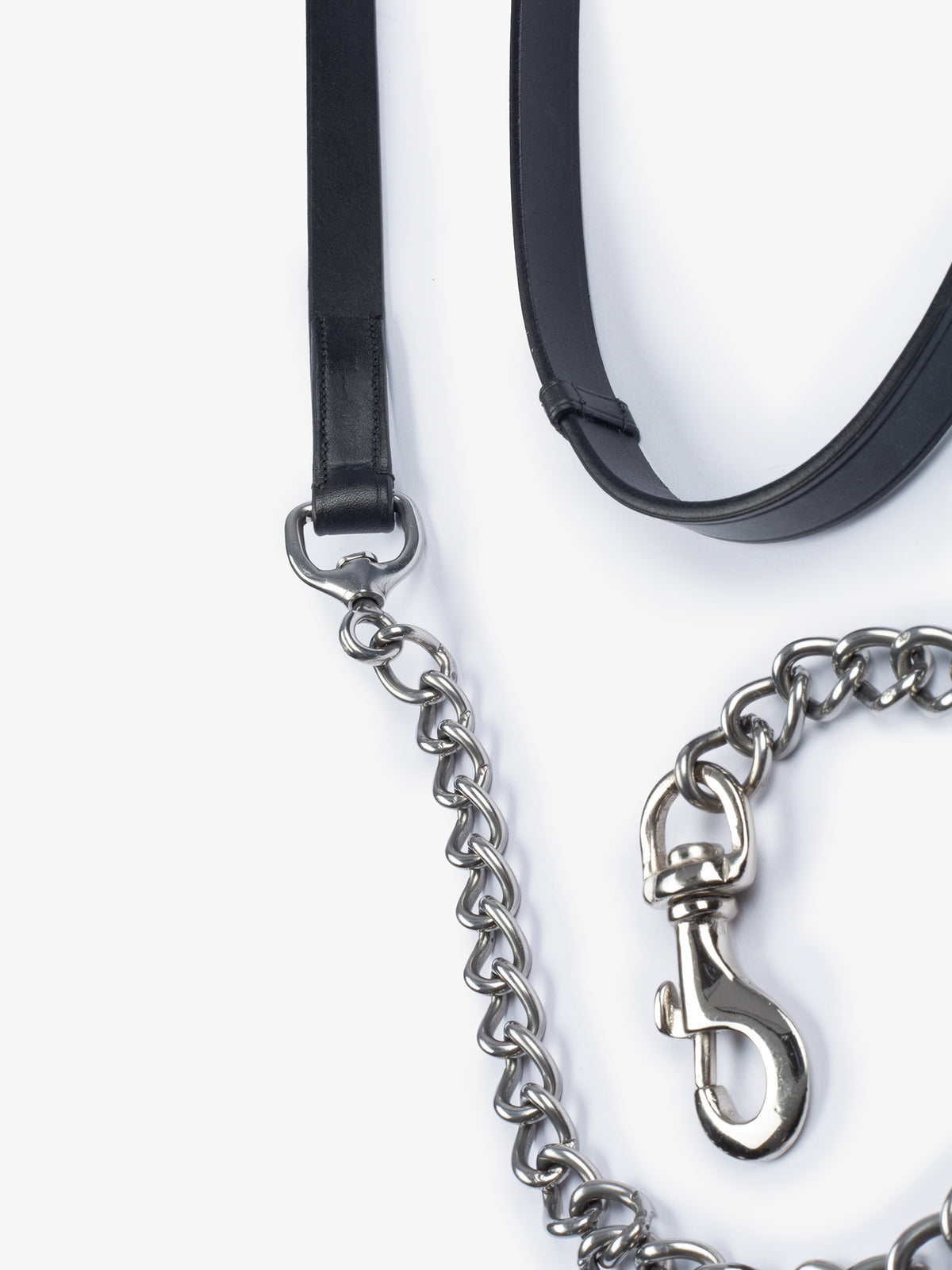 Chain Lead Rope Black Leather