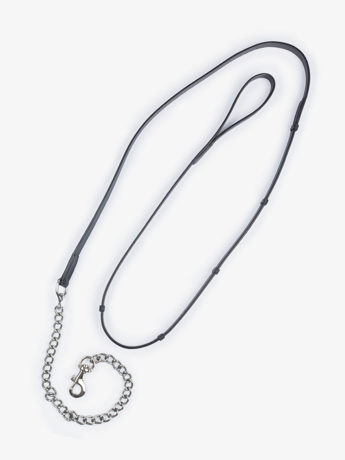 Chain Lead Rope - Black Leather