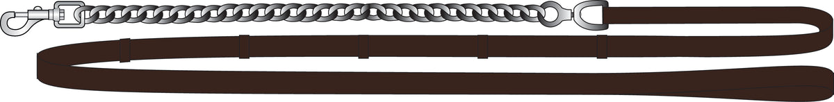 Chain Lead Rope Brown Leather