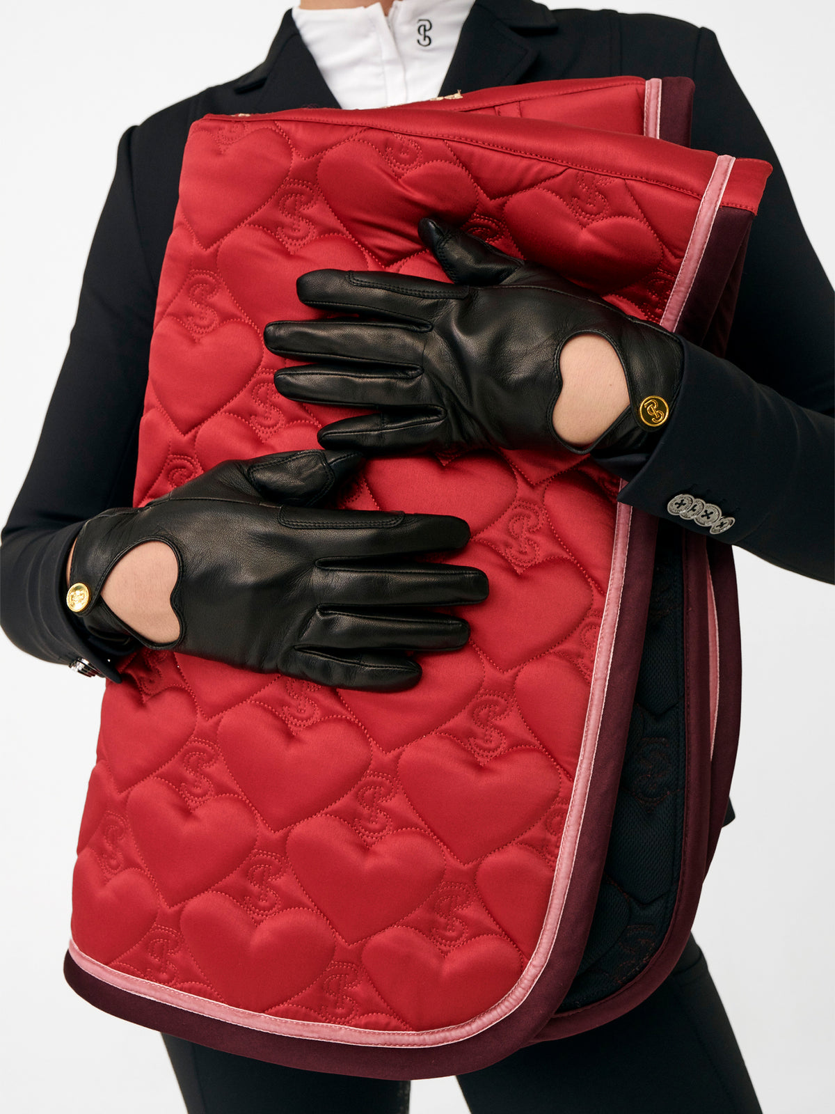 Heart Riding Gloves Black