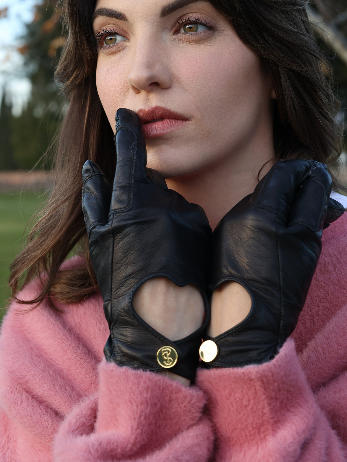 Heart Riding Gloves Black