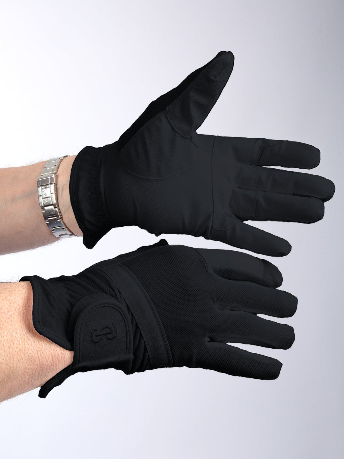Mens Mesh Riding Gloves Black