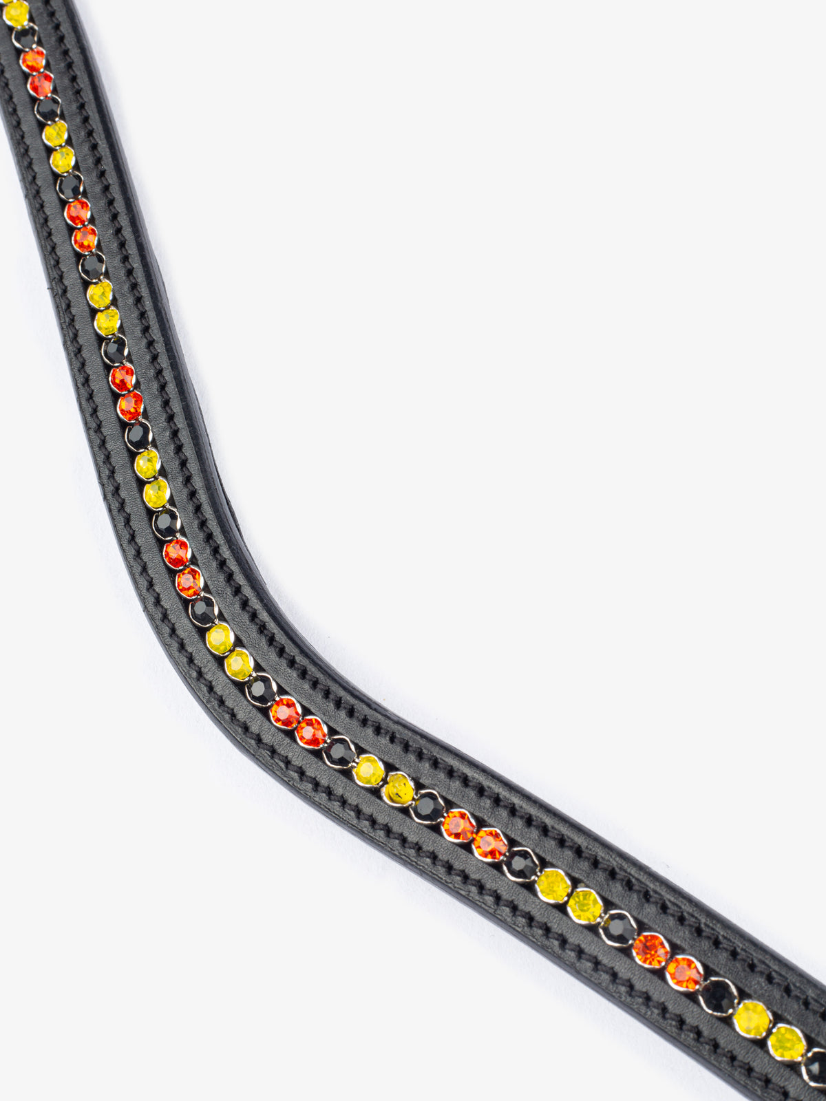Browband National Team BlackIRedIYellow Black Leather
