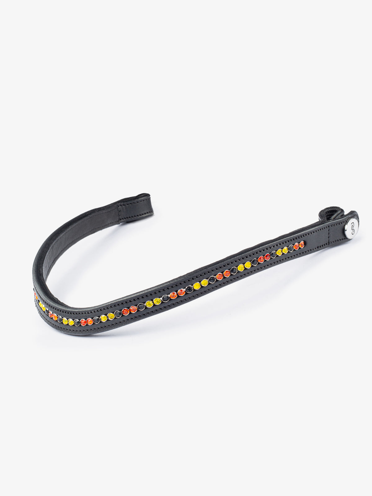 Browband National Team BlackIRedIYellow Black Leather