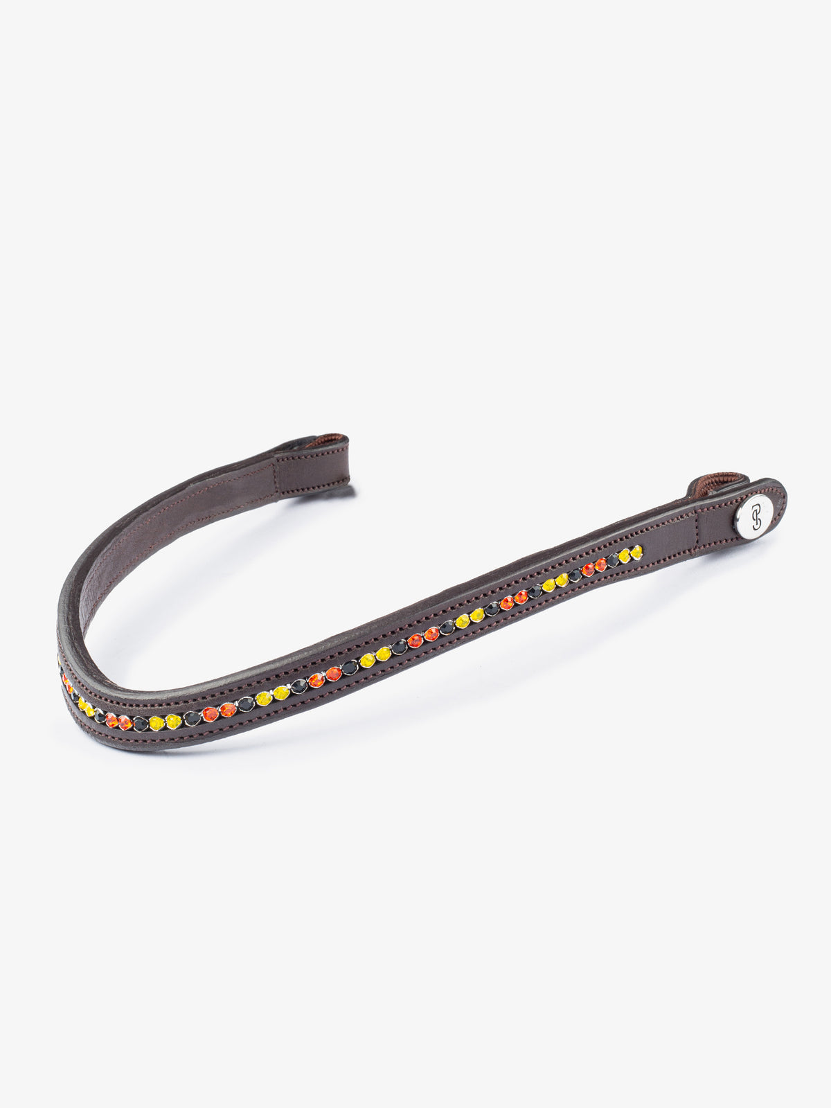 Browband National Team BlackIRedIYellow Brown Leather