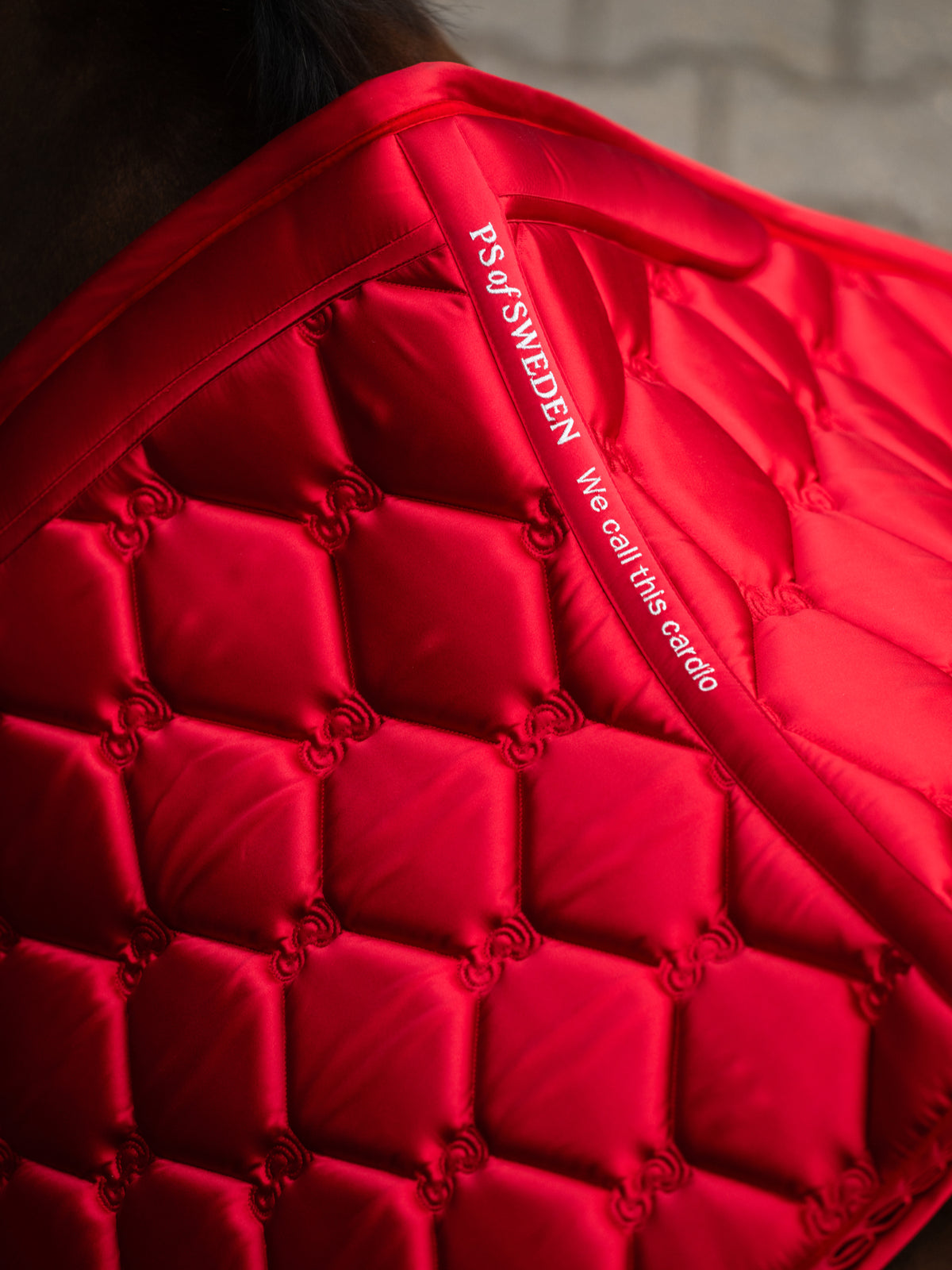Saddle Pad Dressage Ruffle - Cranberry Red