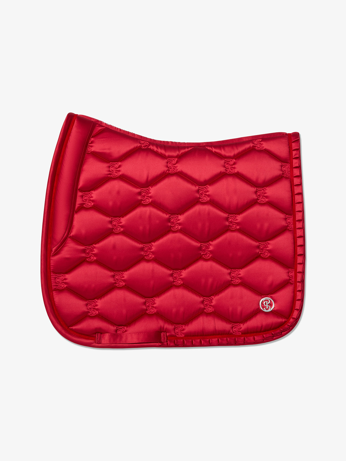 Saddle Pad Dressage Ruffle - Cranberry Red