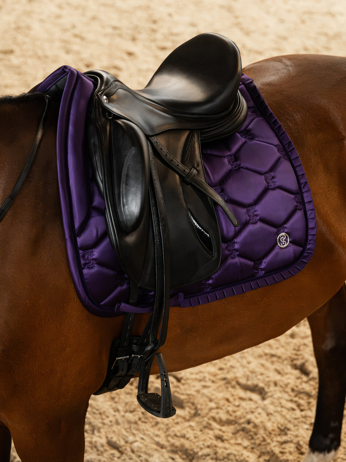 Saddle Pad Dressage Ruffle - Eclipse Purple