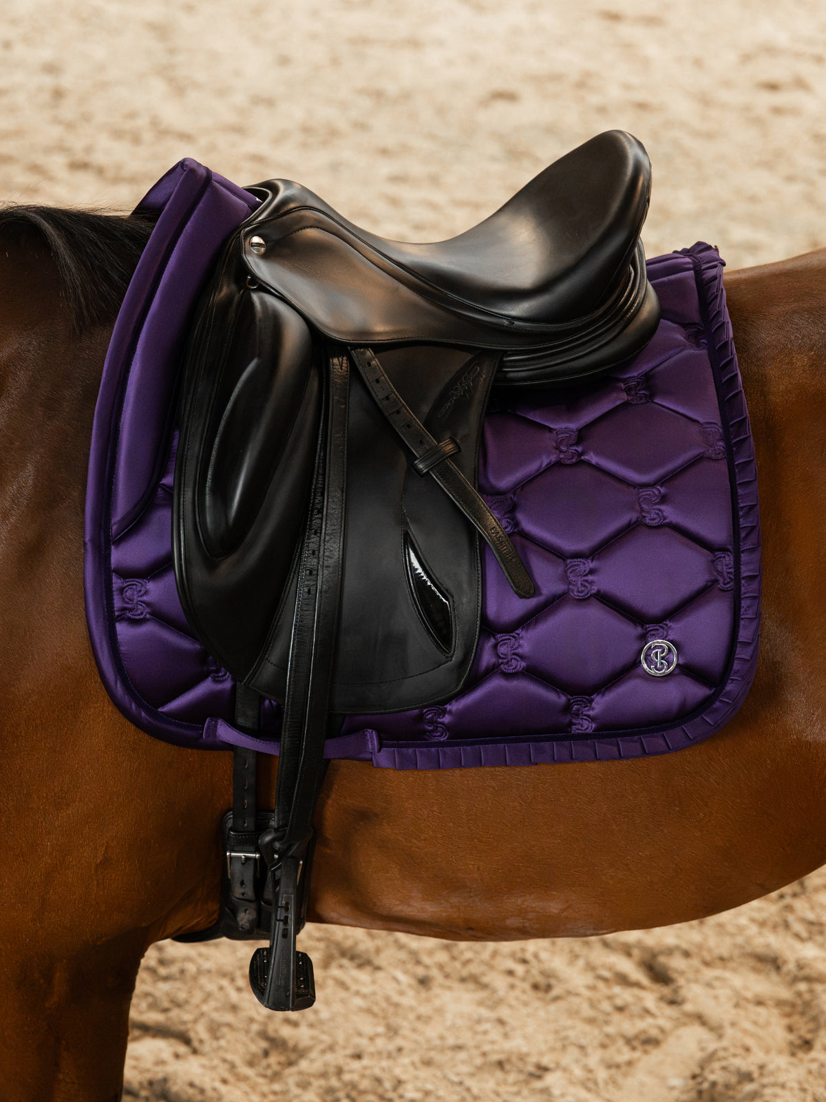 Saddle Pad Dressage Ruffle - Eclipse Purple