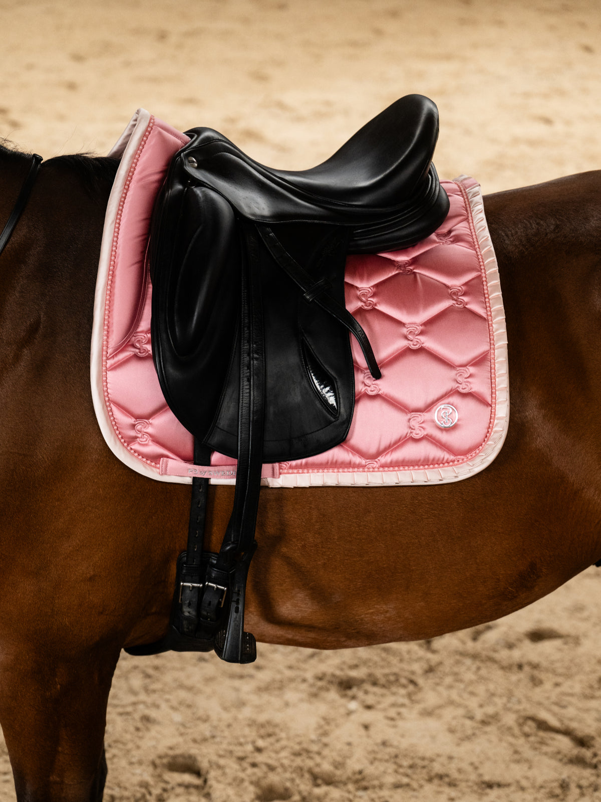 Saddle Pad Dressage Ruffle Pearl - Vintage Pink