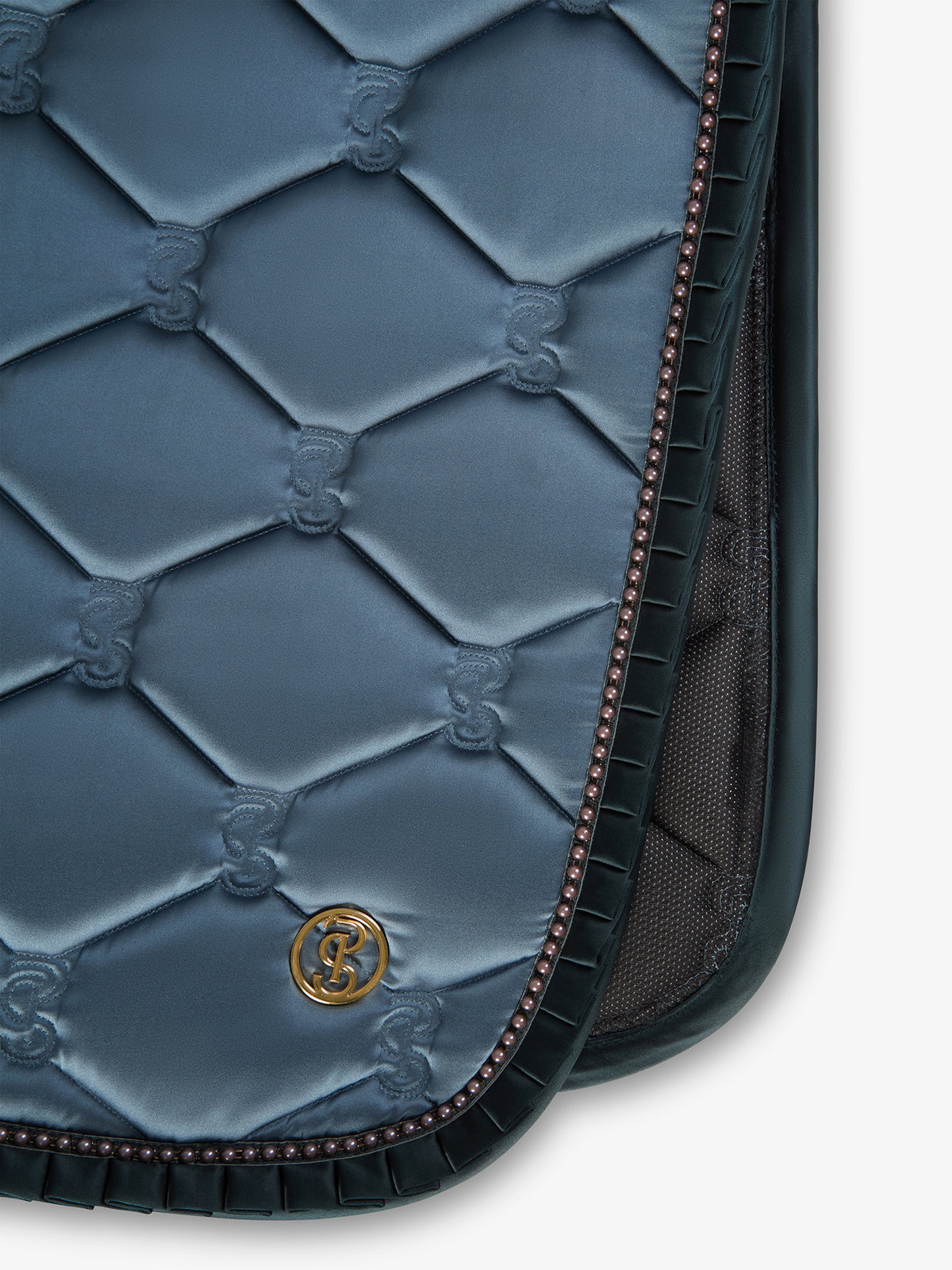 Saddle Pad Dressage Ruffle Pearl - Shadow Blue