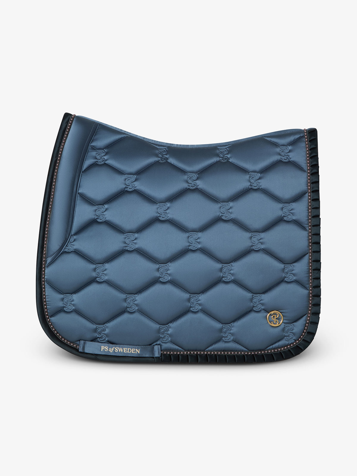 Saddle Pad Dressage Ruffle Pearl - Shadow Blue