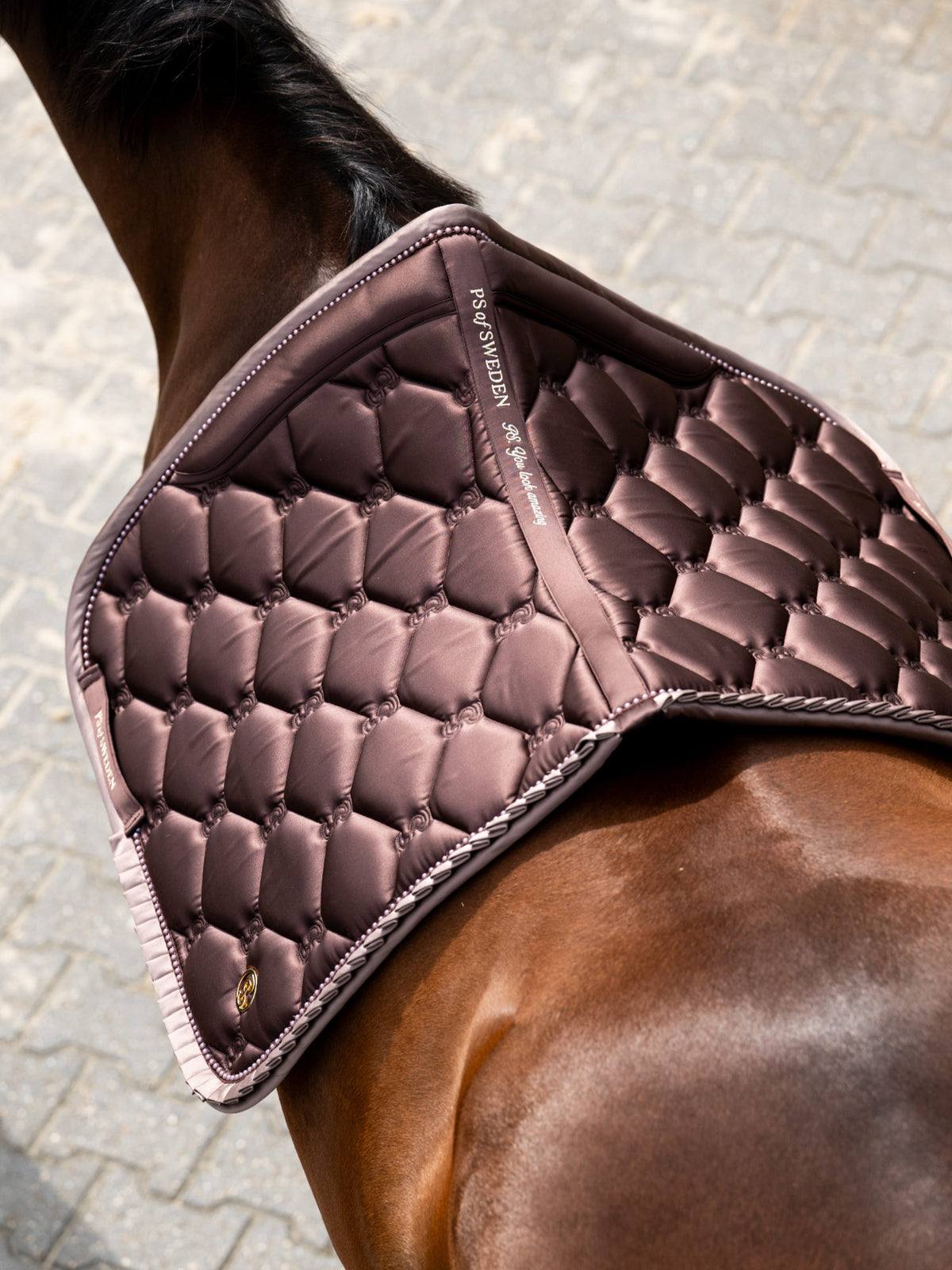 Saddle Pad Dressage Ruffle Pearl - Earth Brown