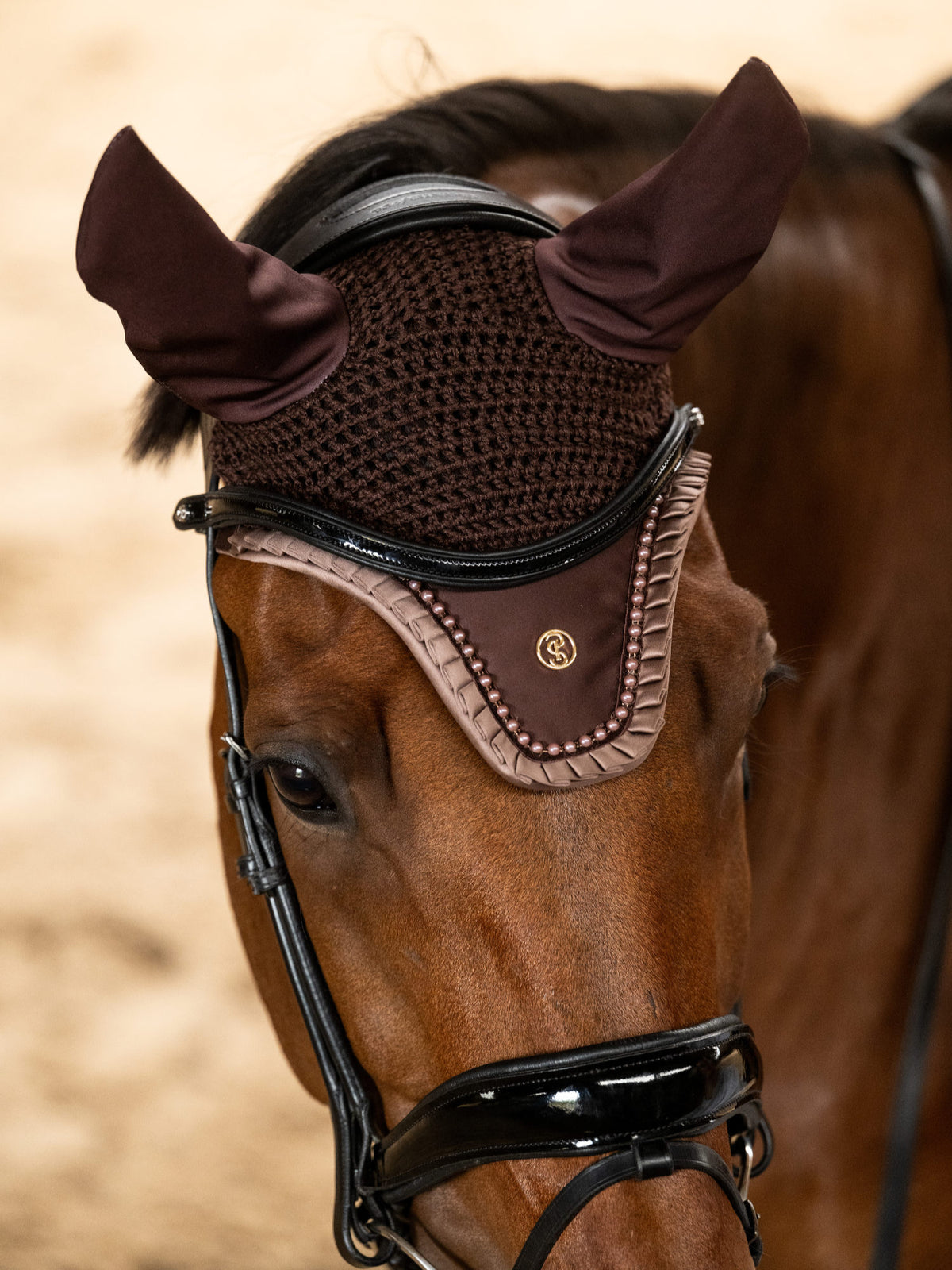 Saddle Pad Dressage Ruffle Pearl - Earth Brown