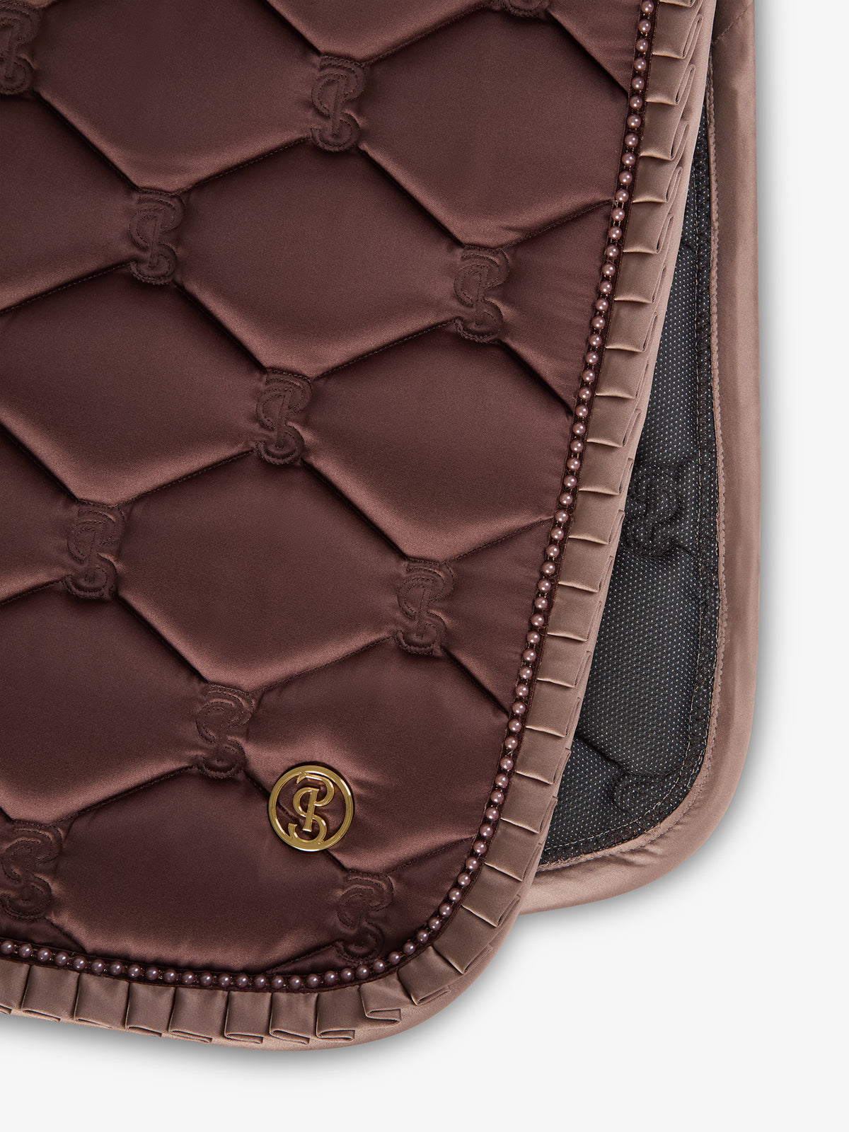 Saddle Pad Dressage Ruffle Pearl - Earth Brown