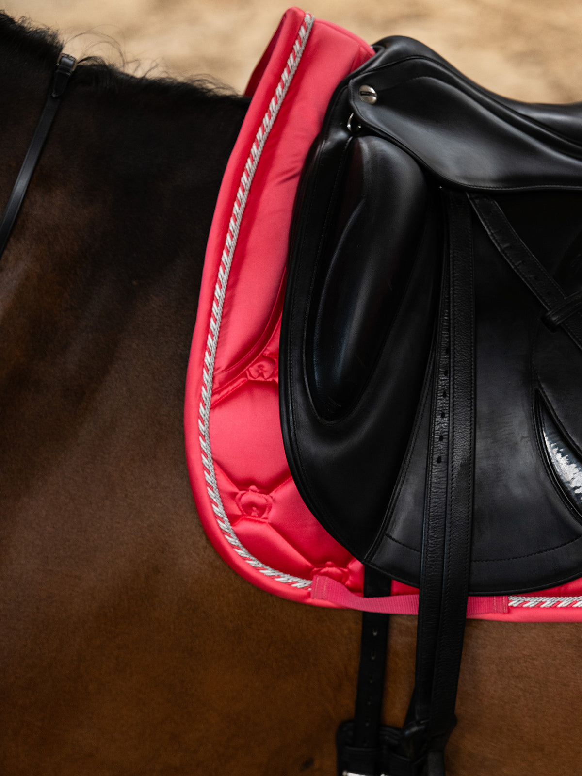 The Original Monogram Dressage Saddle Pad - Pink Guava