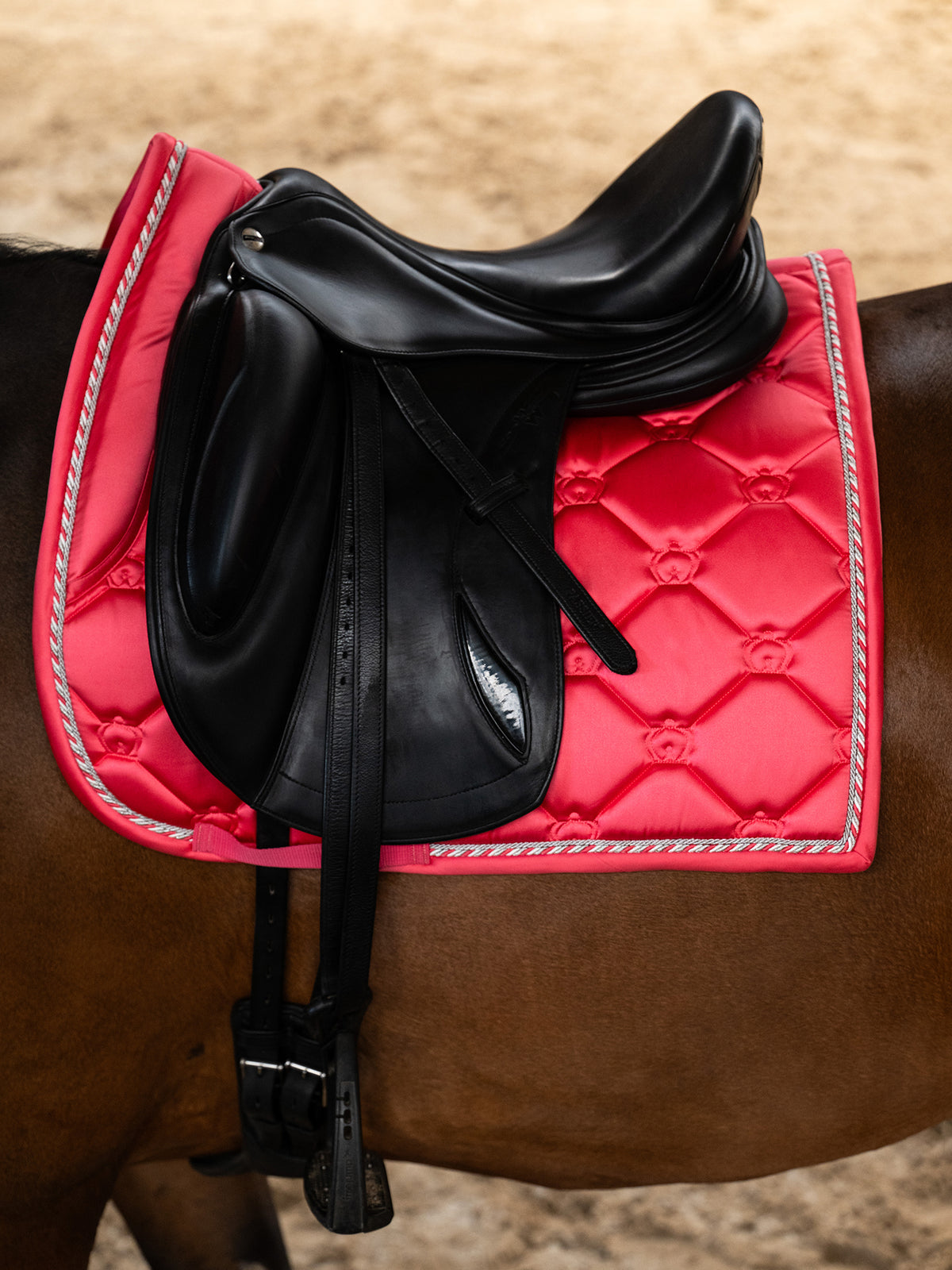 The Original Monogram Dressage Saddle Pad - Pink Guava