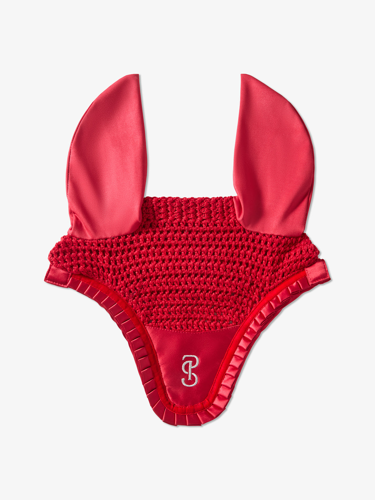 Ear Bonnet Ruffle - Cranberry Red