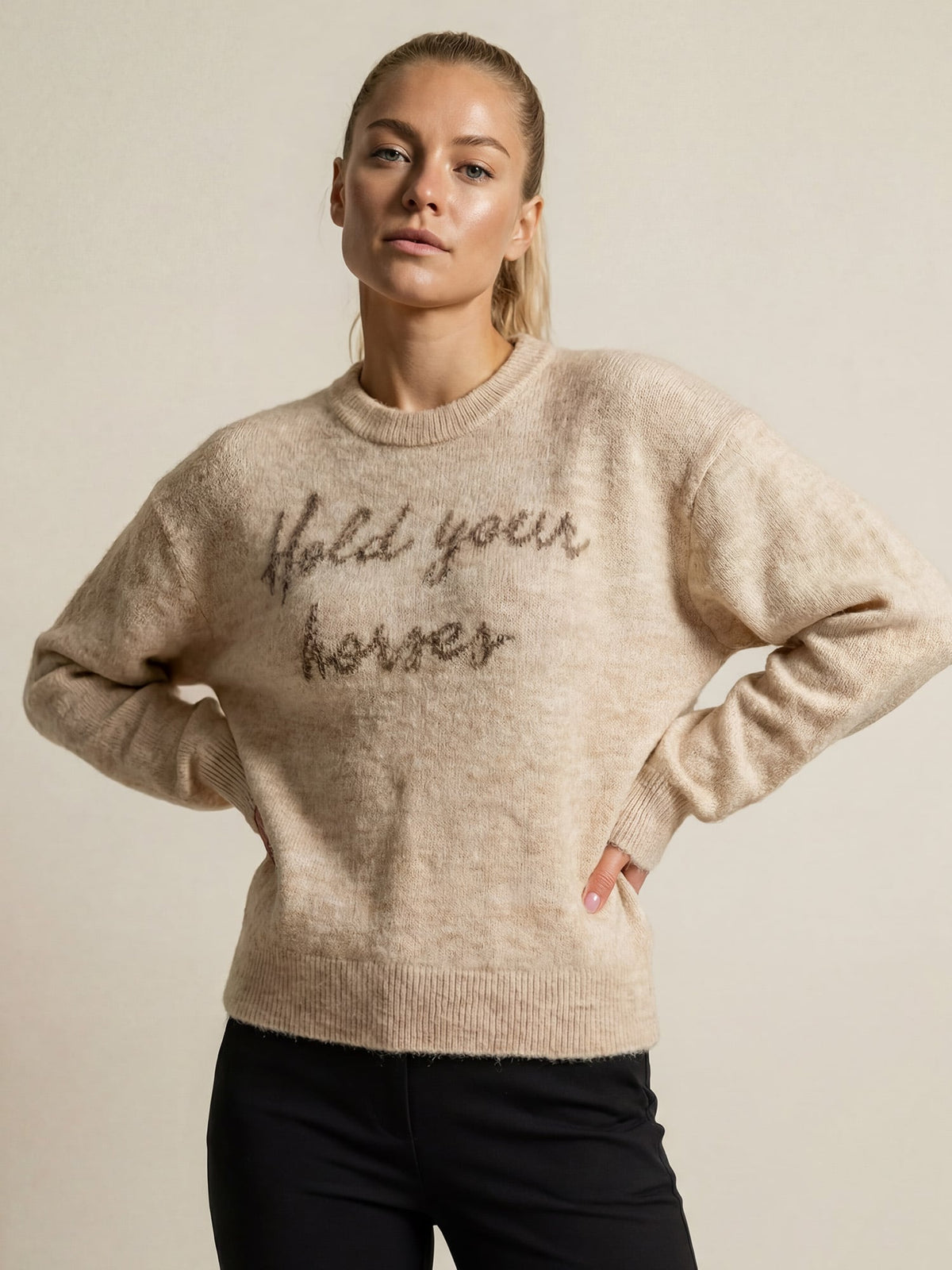 Quote Mohair Mix Sweater Beige melange