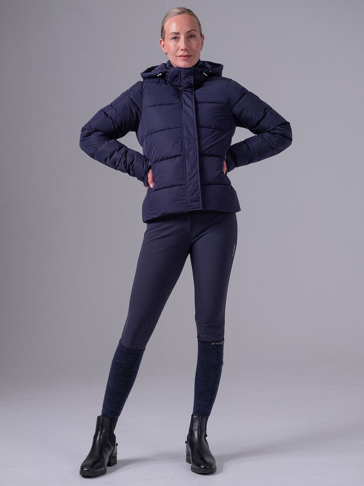 Diane Detachable Puffer Coat - Navy