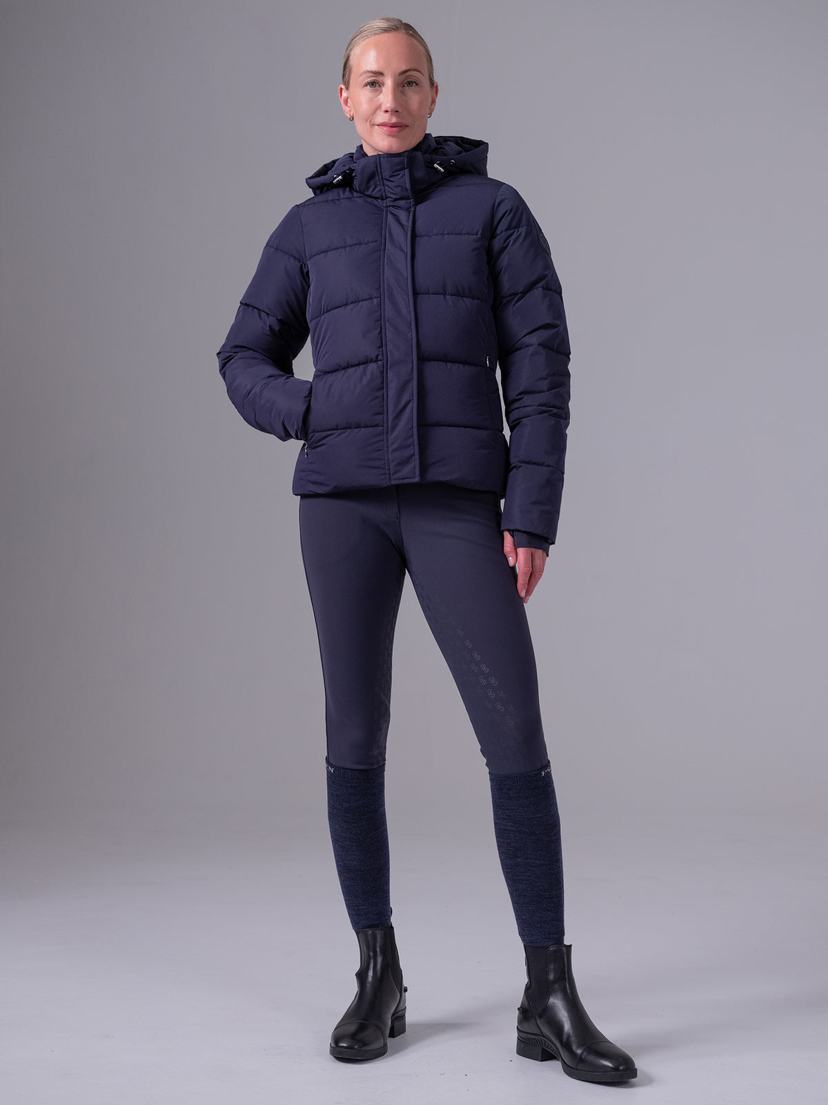 Diane Detachable Puffer Coat - Navy