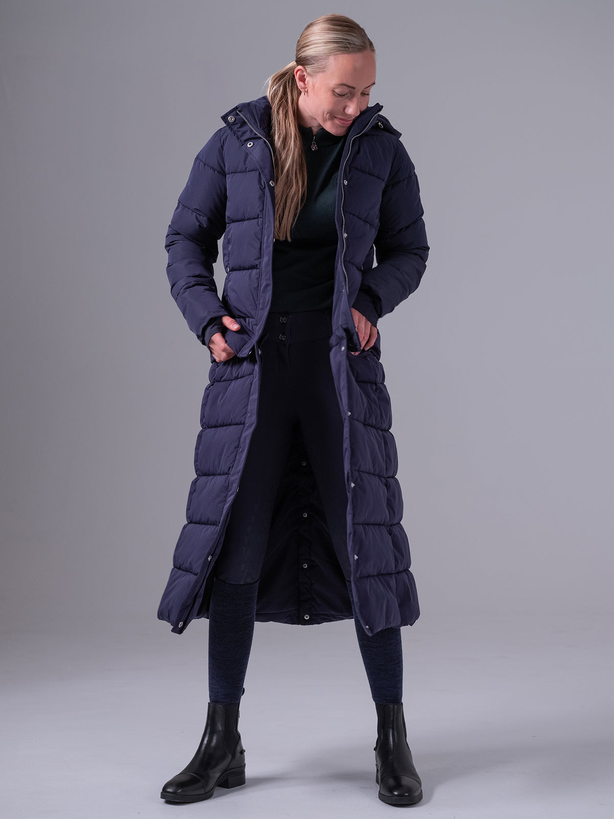Diane Detachable Puffer Coat - Navy