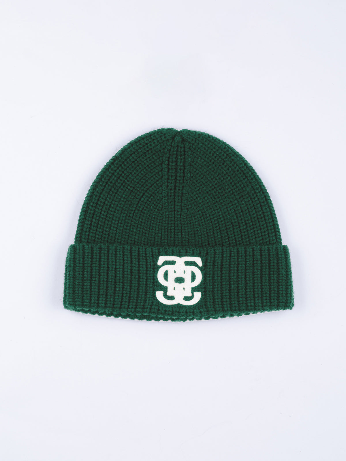 Lou Felt Monogram Beanie Midnight green
