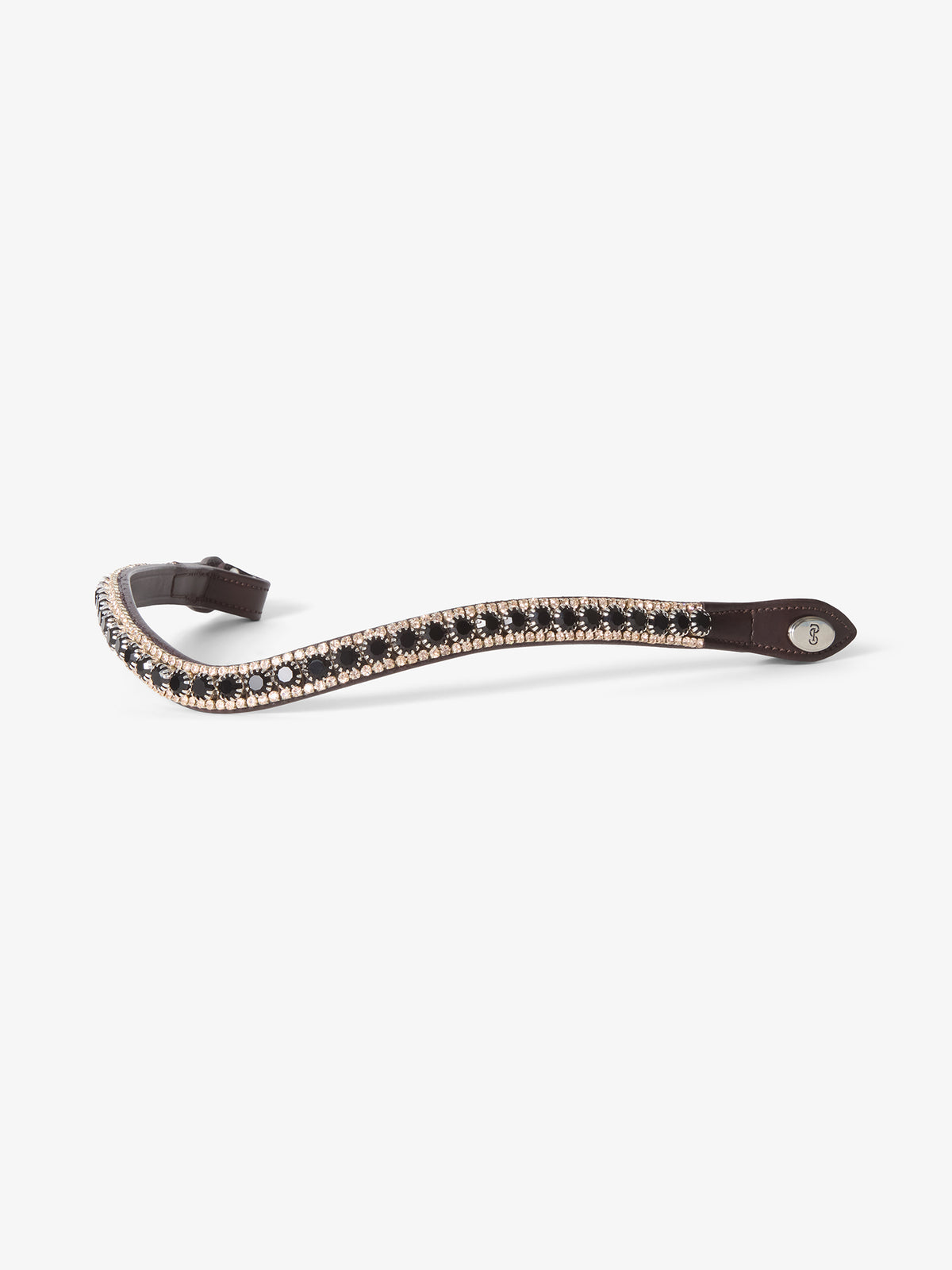 Browband Luxe Jet Black - Brown Leather