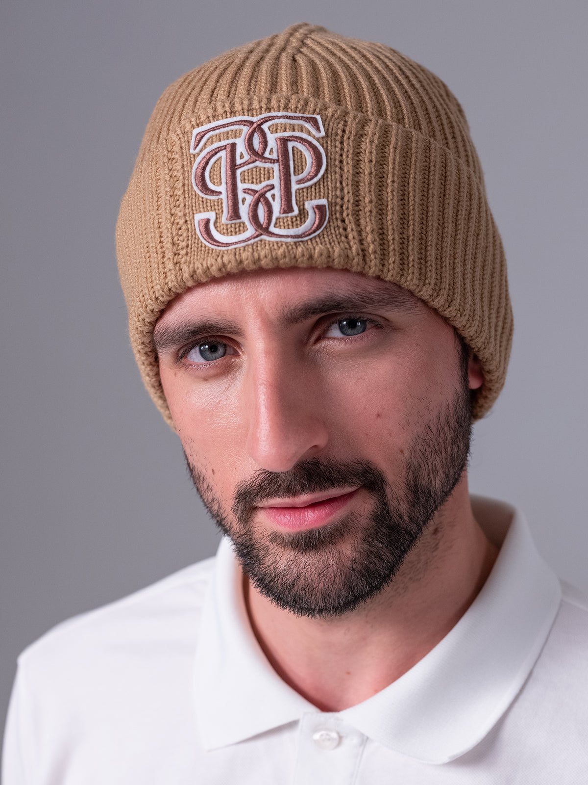 Rio Twill Monogram Beanie Camel