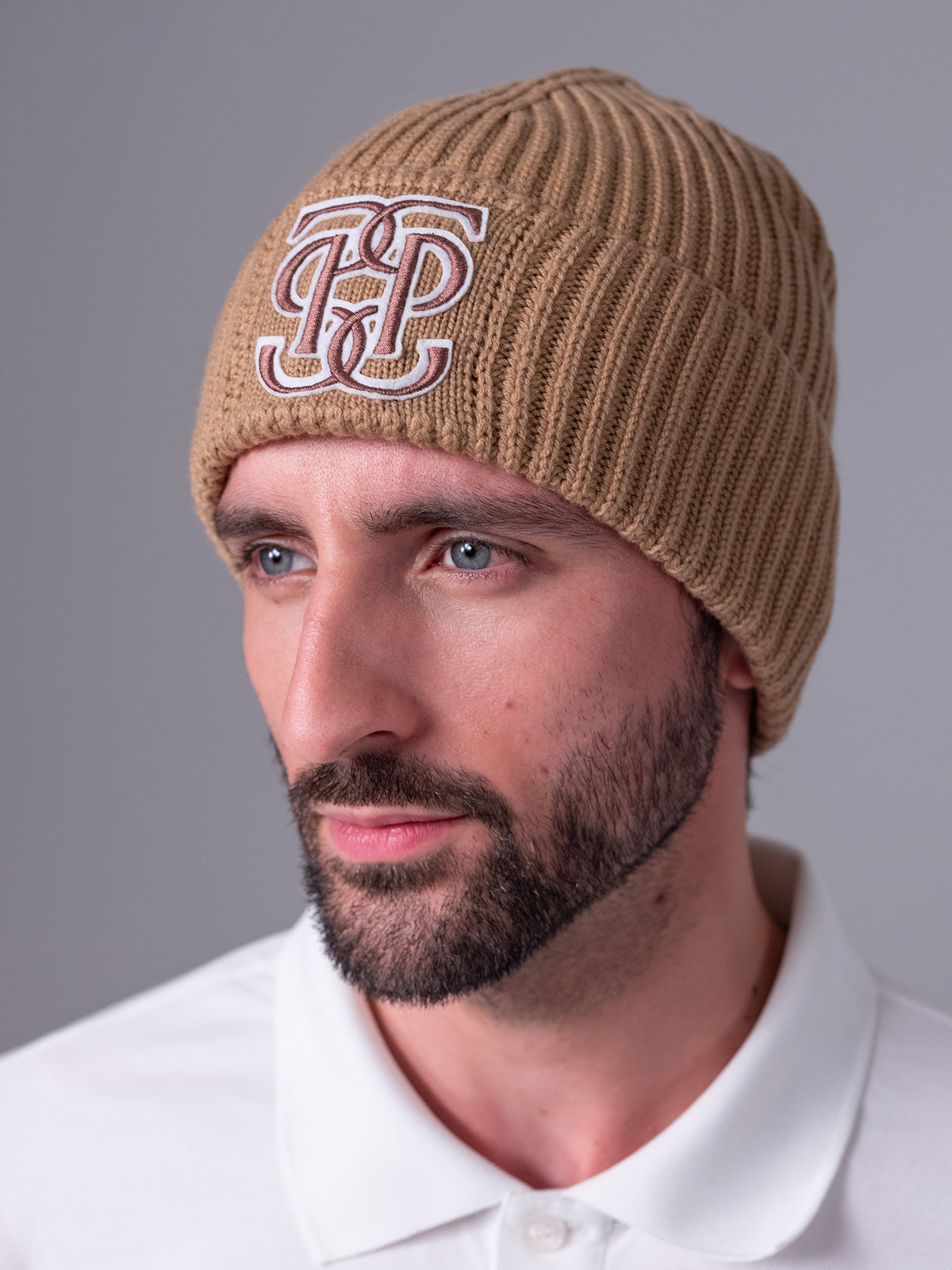 Rio Twill Monogram Beanie Camel
