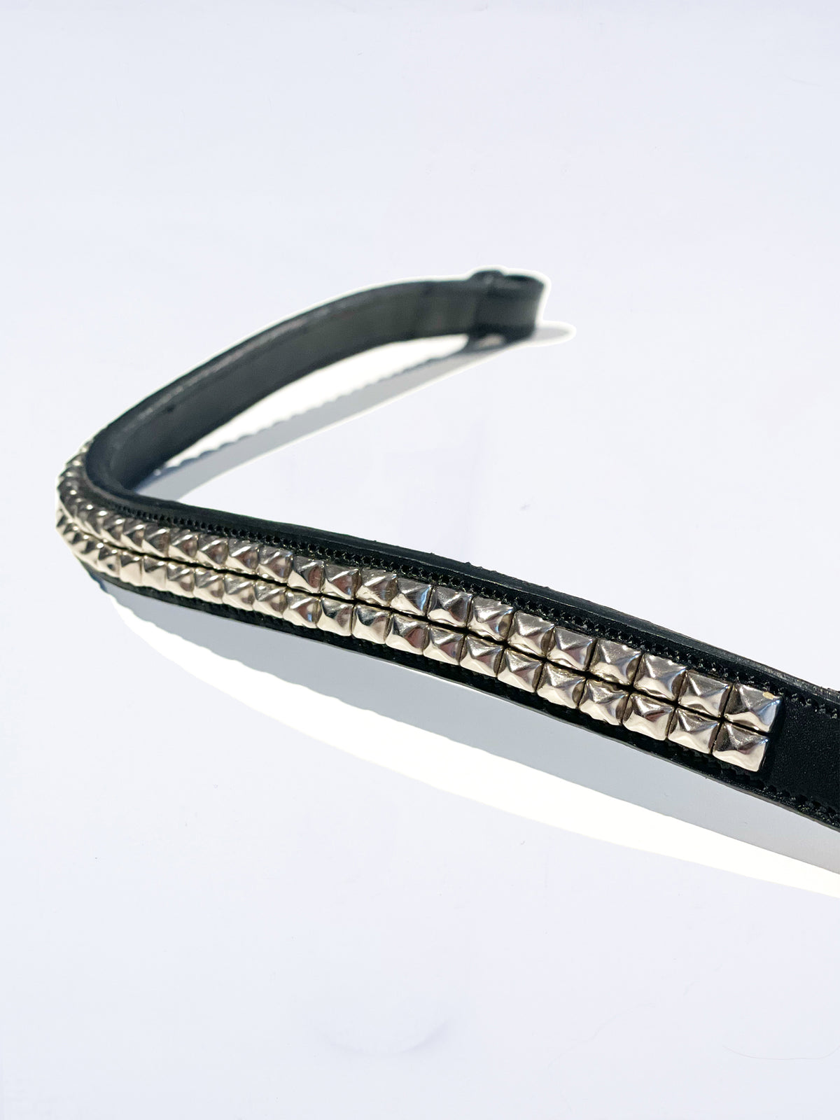 Stud Browband Black Leather