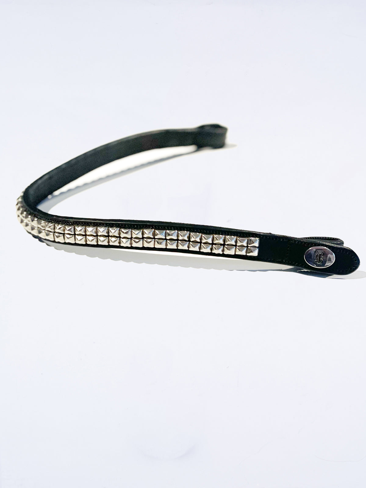 Stud Browband Black Leather