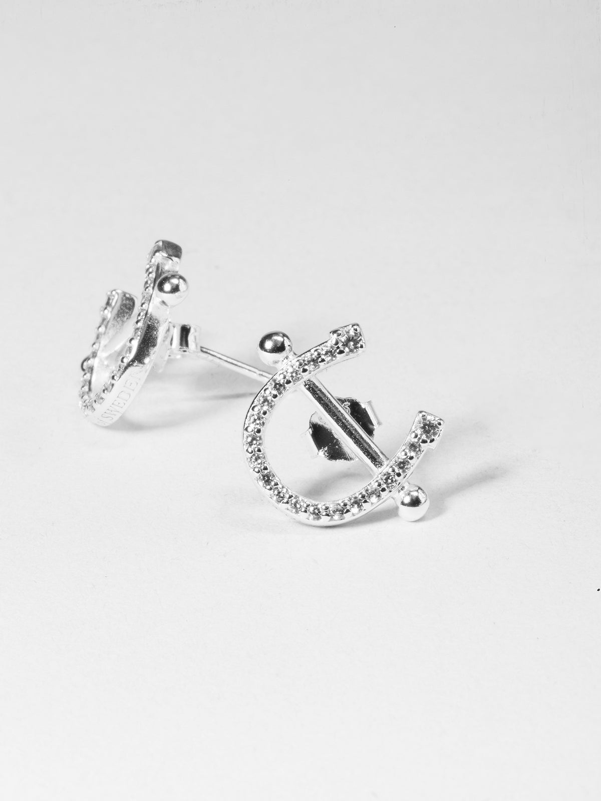 Pierced Horse Shoe Earrings Silver