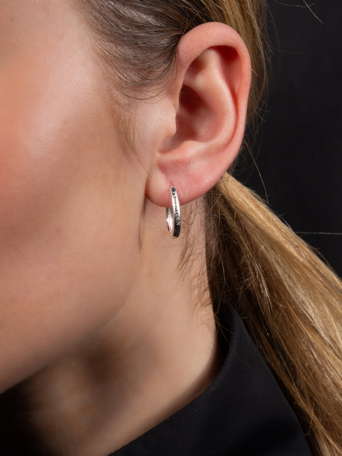 Oval Hoop Earrings Silver