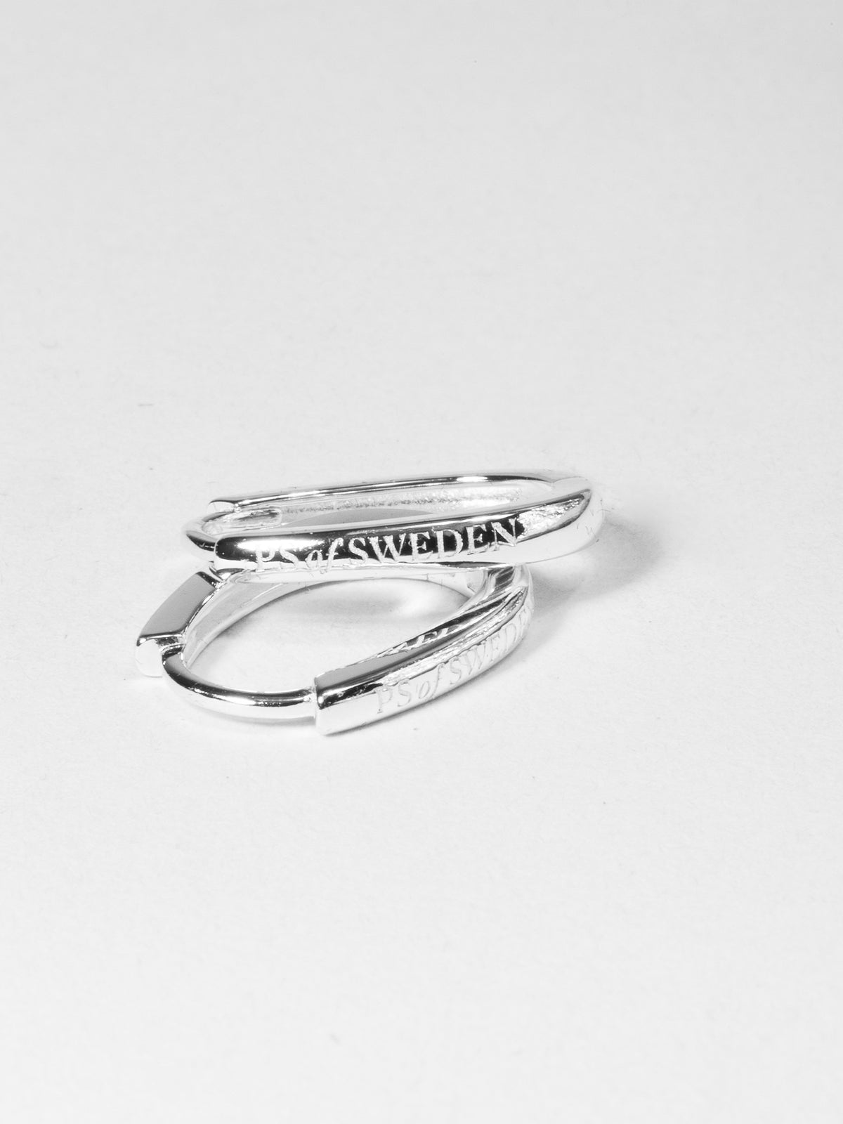 Oval Hoop Earrings Silver
