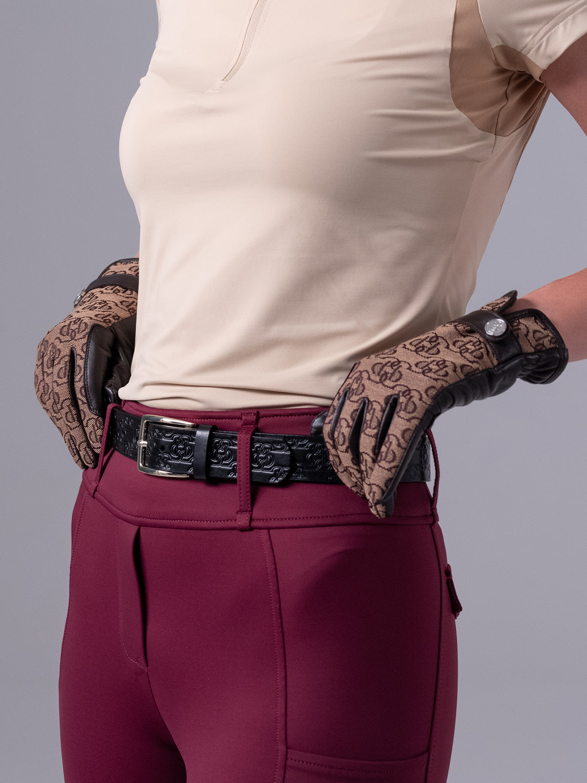 Monogram Riding Gloves Brown