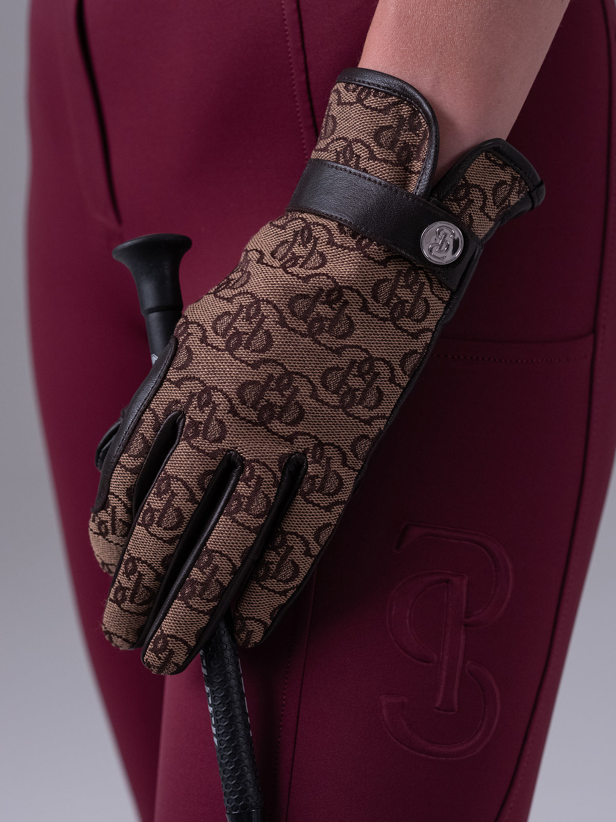 Monogram Riding Gloves Brown