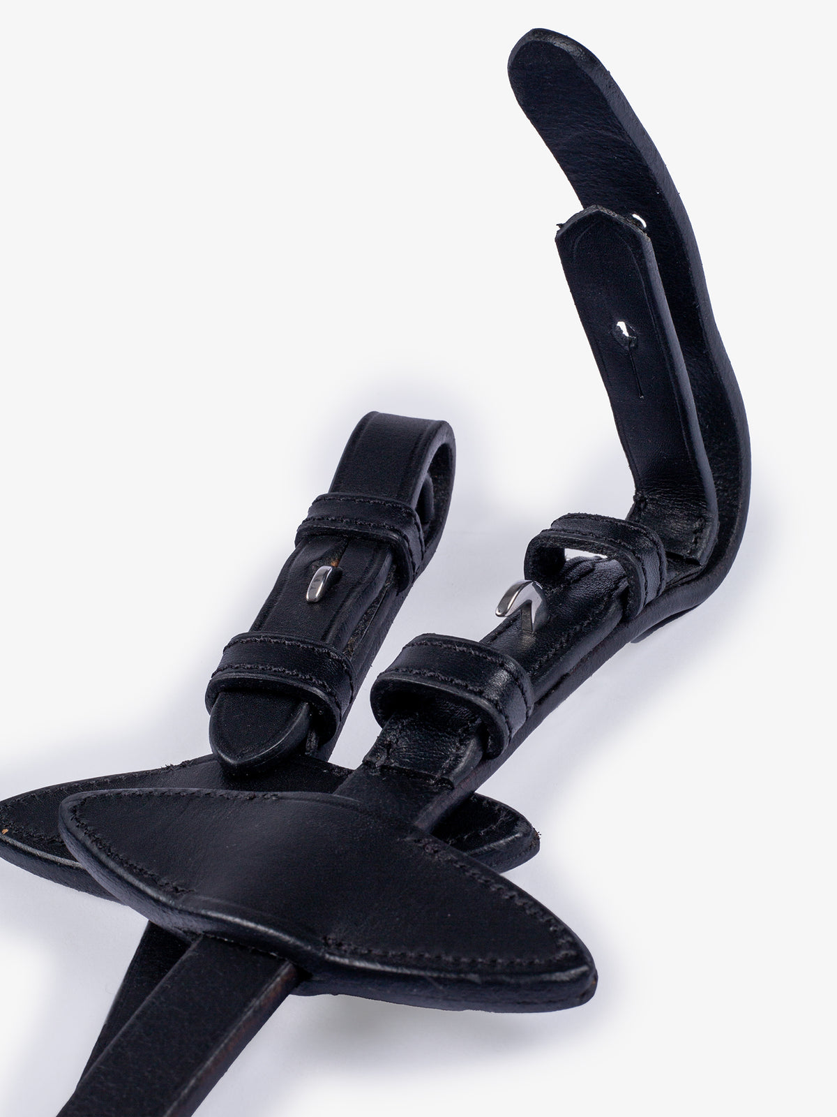 Reins Rubber Rome Black Leather