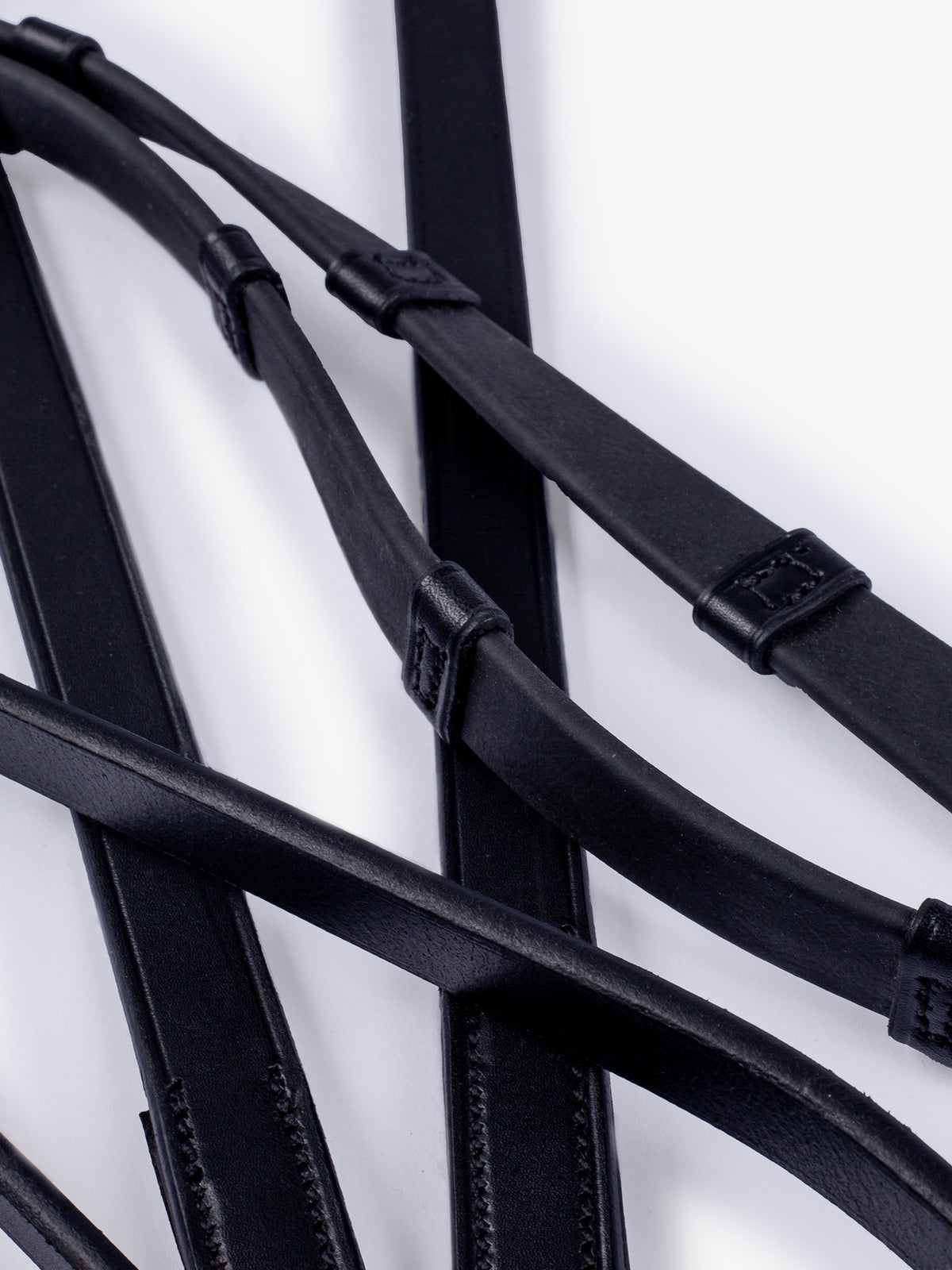 Reins Rubber Rome Black Leather
