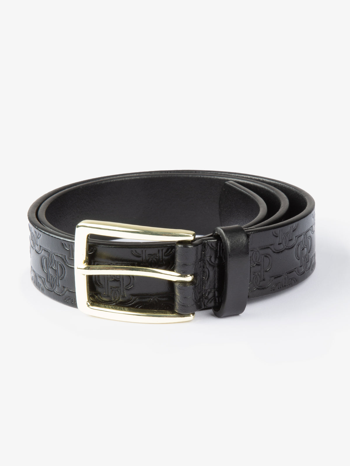 Monogram Leather Belt Black