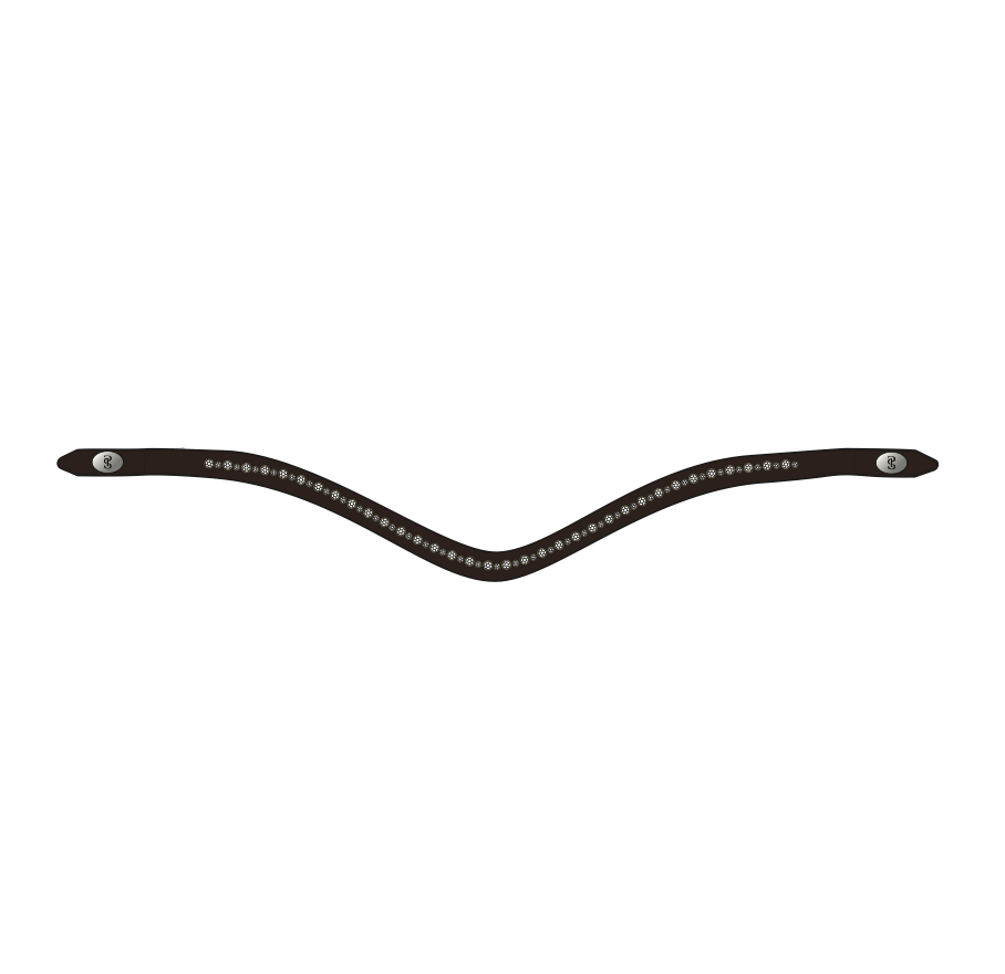Shimmering Holiday Browband Brown Leather