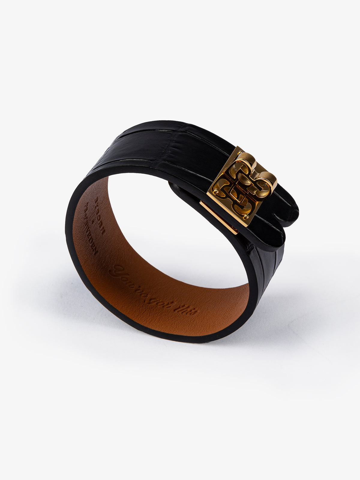 Byborn x PS Leather Bracelet Black Gold